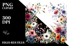 Colorful Wild Flowers | Watercolor Clipart Product Image 3