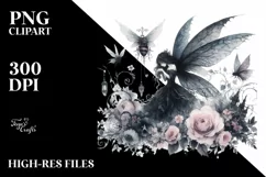 Gothic Fairy Baby Deer | Watercolor Clipart Product Image 3