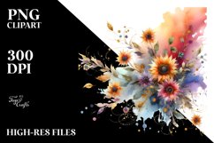 Vibrant Abstract with Sunflower | Sublimation Clipart Product Image 1