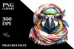 Detailed Macaw Silk Scarf Smiling | Clipart Product Image 3
