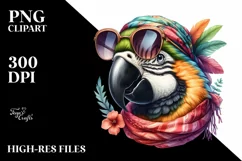 Detailed Macaw Silk Scarf Smiling | Clipart Product Image 1