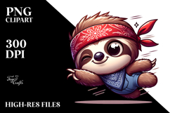 Cute Sloth Jumping Mid-Air, Transparent PNG Product Image 2