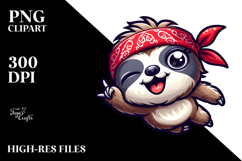 Cute Sloth Jumping Mid-Air, Transparent PNG Product Image 2