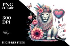 Boho Lion Painting, PNG Product Image 2