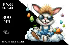 Bunny with Goofy Haircut and Teeth PNG Product Image 2