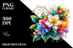 Watercolor Luxury Flower Love Splash Clipart Product Image 3