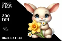 Easter Bunny Egg Flower, Clipart |T-shirt, Mug PNG Product Image 7