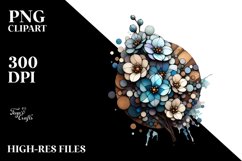 Abstract Stained Wooden Delphinium | Sublimation | Clipart Product Image 1