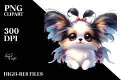 Cute Happy Papillon PNG Product Image 2