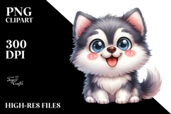 Cute Cartoon Siberian Husky PNG Product Image 2