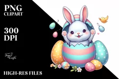Watercolor Colorful Easter Clipart |T-shirt, Mug, Tumbler Product Image 1