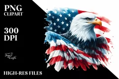 Patriotic Eagle with USA Flag | Sublimation Clipart Product Image 1