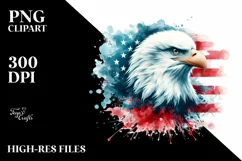 Patriotic Eagle with USA Flag | Sublimation Clipart Product Image 3