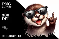 Colorful Otter Rock Sign Clipart Product Image 1