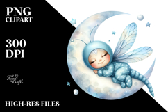 Cute Baby Dragonfly Sleeping PNG Product Image 2