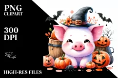 Cute Baby Pig Drawing | Sublimation Clipart Product Image 1