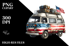 Vintage Dirty Campervan with USA Flag Colors, 20 oz Tumbler Product Image 2