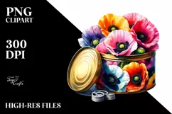 Colorful Can Poppy Splash | Sublimation | Clipart Product Image 1