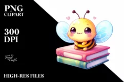 Cute Baby Bee with a Book | Sublimation | Clipart Product Image 3