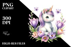 Sweet Baby Unicorn in Crocus Frame Product Image 1