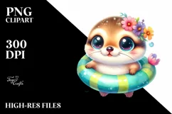 Colorful Baby Lemming Swimming Ring | Sublimation | Clipart Product Image 3