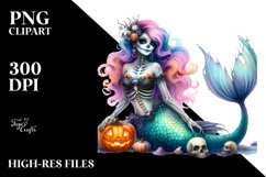 Halloween Mermaid in Pastel Colors | Sublimation | Clipart Product Image 3