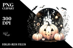 Glitter PUMPKIN Retro Halloween PNG Product Image 2
