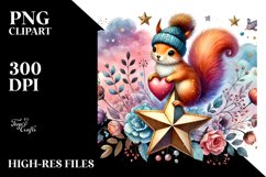 Boho Squirrel in Digital Painting PNG Product Image 2