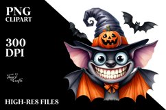 Goofy Smile Bat Halloween Clipart Product Image 3