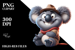 Digital Koala with Hipster Beachwear PNG Product Image 2