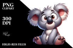 Digital Koala with Hipster Beachwear PNG Product Image 2