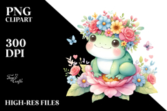 Pastel Colors Adorned Frog | Clipart Product Image 2