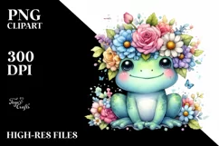 Pastel Colors Adorned Frog | Clipart Product Image 1