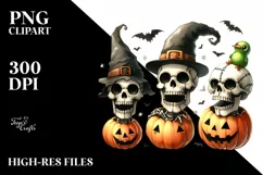 Funny Pumpkin Halloween Clipart PNG Product Image 1