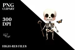 Funny Halloween Skeleton Clipart, Transparent PNG Product Image 3
