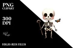 Funny Halloween Skeleton Clipart, Transparent PNG Product Image 2