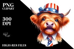 Entuhsiastic Sun Hat Highland Cow Clipart Product Image 3