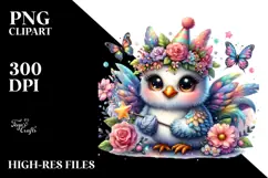 Cute Rooster with Crown and Wand PNG Product Image 2