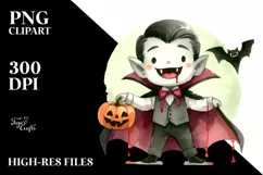 Funny Halloween Vampire Clipart, Transparent PNG Product Image 3