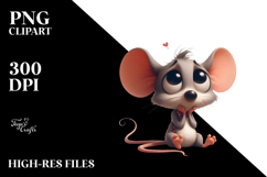 Cute Mouse with Bow Tie PNG Product Image 2