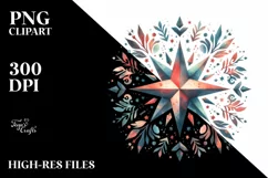 Washed Vintage Star Watercolor | Sublimation Clipart Product Image 1