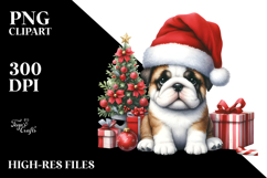 Bulldog with Santa Hat, High-Resolution PNG Product Image 2