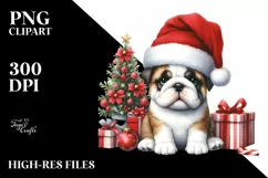 Bulldog with Santa Hat, High-Resolution PNG Product Image 3