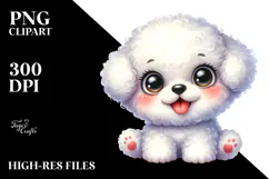 Watercolor Baby Bichon Frise PNG Product Image 2