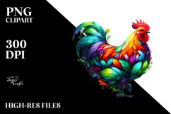 Funny Vibrant Chicken, Transparent PNG Product Image 2