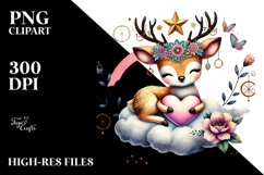 Boho Deer in Digital Painting PNG Product Image 2