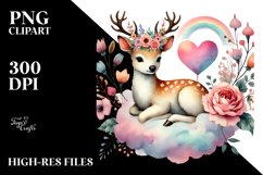 Boho Deer in Digital Painting PNG Product Image 2
