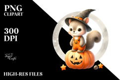 Playful Baby Squirrel in Halloween Outfit, Transparent PNG Product Image 2