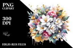 Vibrant Abstract Bouquet with Gold Foil Product Image 1