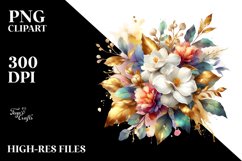 Vibrant Abstract Bouquet with Gold Foil Product Image 3